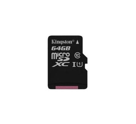 Paměťová karta Kingston microSDXC 64GB UHS-I + adaptér SDC10G2/64GB